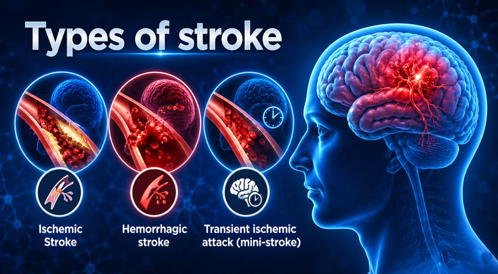 Types of stroke and their common symptoms
